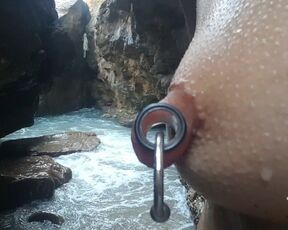 Nippleringlover - Naked at Nude Beach - Pierced Pussy & Pierced Tits - Stretched Nipple Piercings