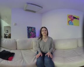 vr180 casting couch teen matty using dildo on camera first time