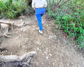 Amateur outdoor teen piss - She pisses in the nature, wearing fishnet stockings and no panties - Public fetish couple