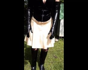 Latex rubber girl piss