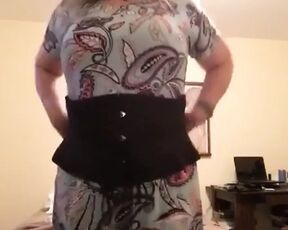 Ladyunfminer a few weeks into waist training in her corset