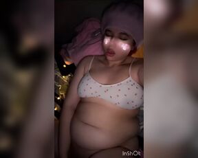 Chubby bunny girl slut plays with her fat tight pussy