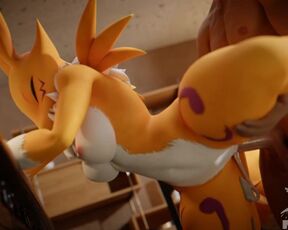 Renamon Getting Pounded Doggystyle Animation with Creampie (angle 2)