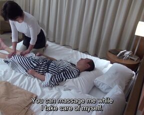 Japanese Hotel Massage Covert Masturbation Before Therapist Helps Out With Handjob and More