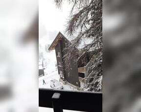 On the Balcony with Snow